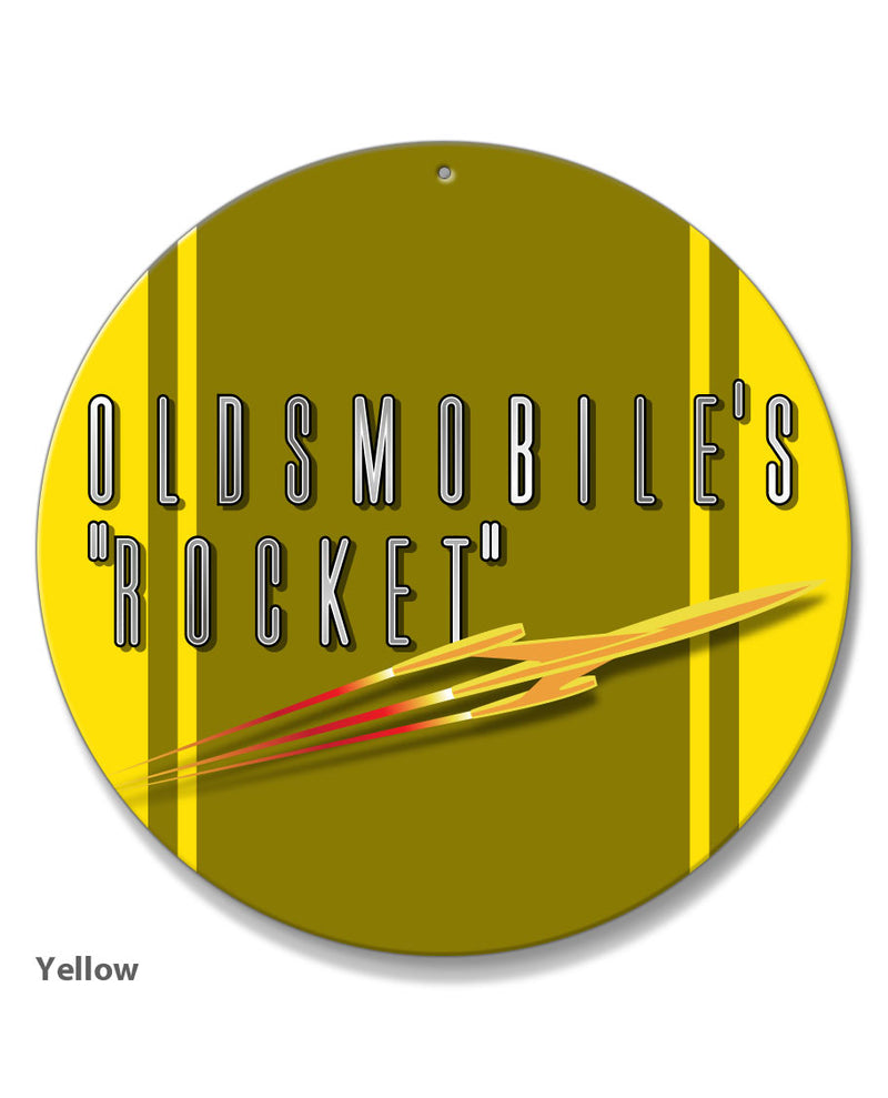 Oldsmobile Shooting Rocket Emblem 1953 - 1955 - Round Aluminum Sign - Vintage Emblem