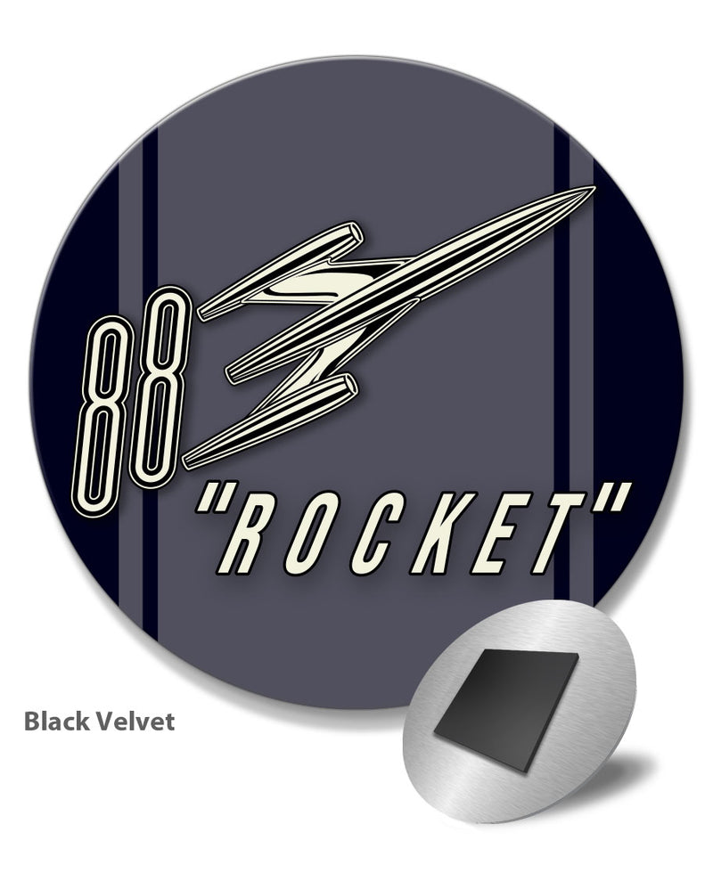Oldsmobile Super 88 Rocket Emblem 1954 - 1956 - Round Fridge Magnet - Vintage Emblem