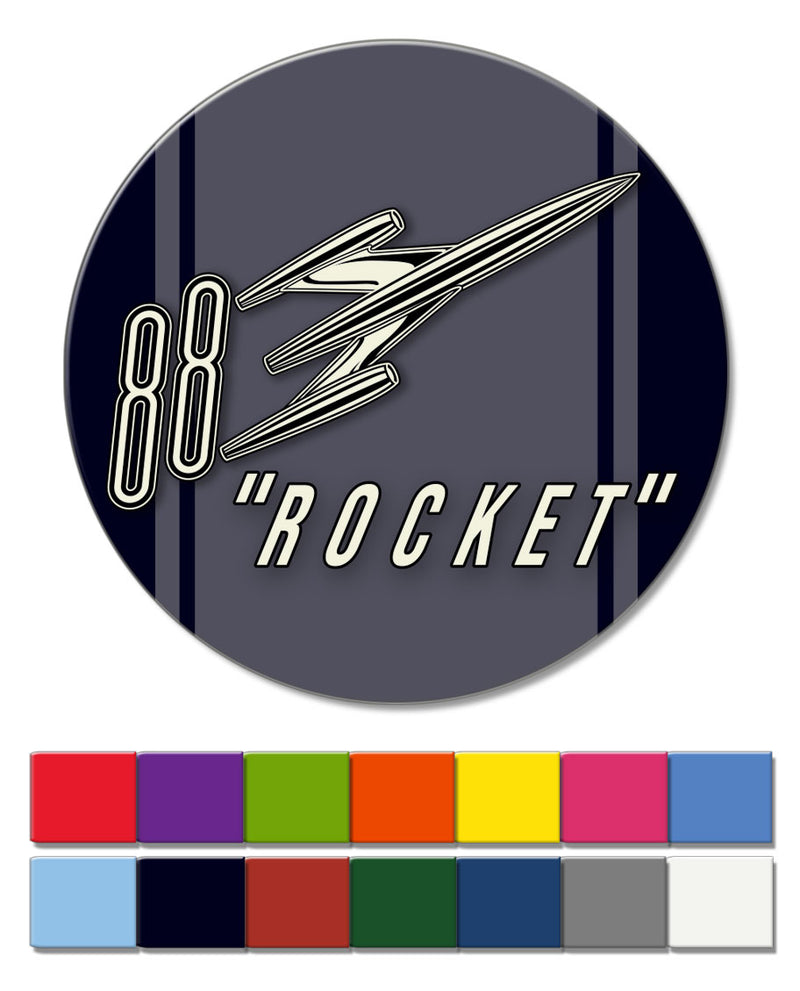 Oldsmobile Super 88 Rocket Emblem 1954 - 1956 - Round Fridge Magnet - Vintage Emblem