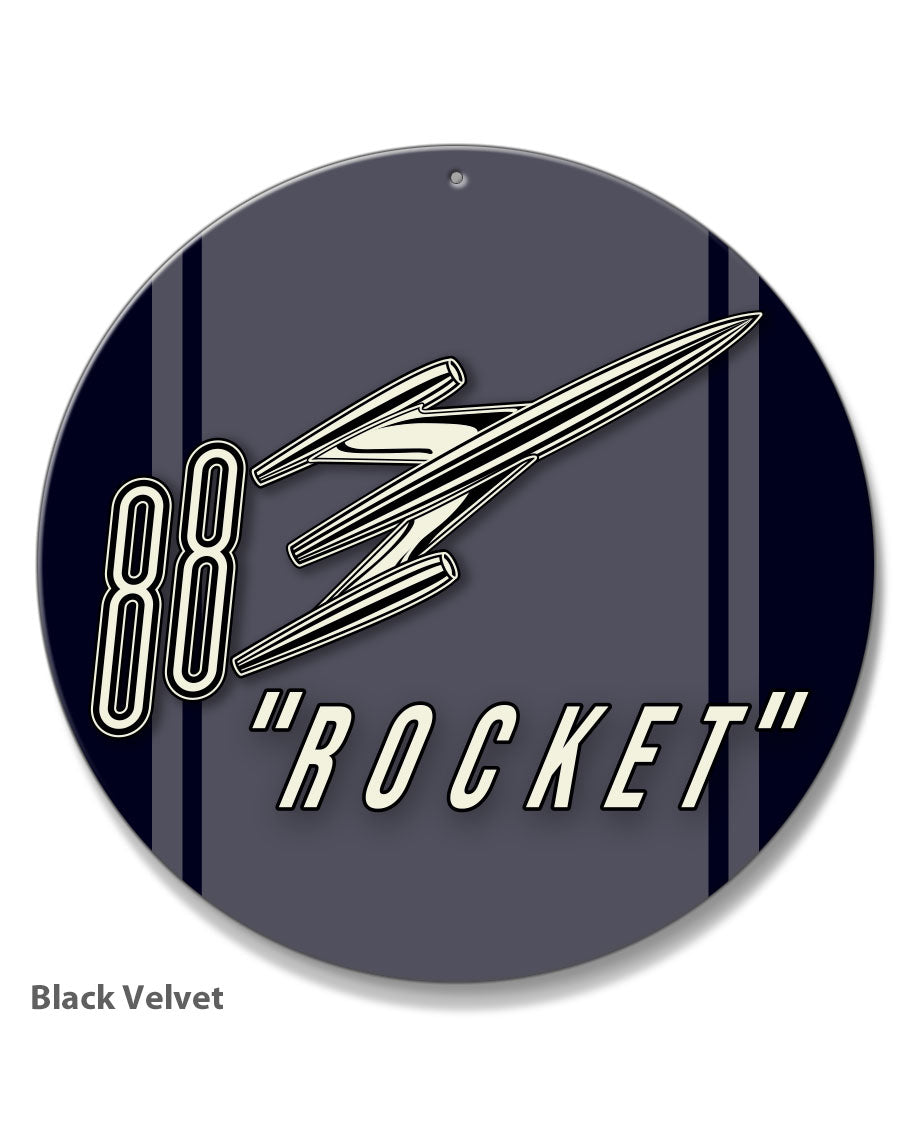 Oldsmobile Super 88 Rocket Emblem 1954 - 1956 - Round Aluminum