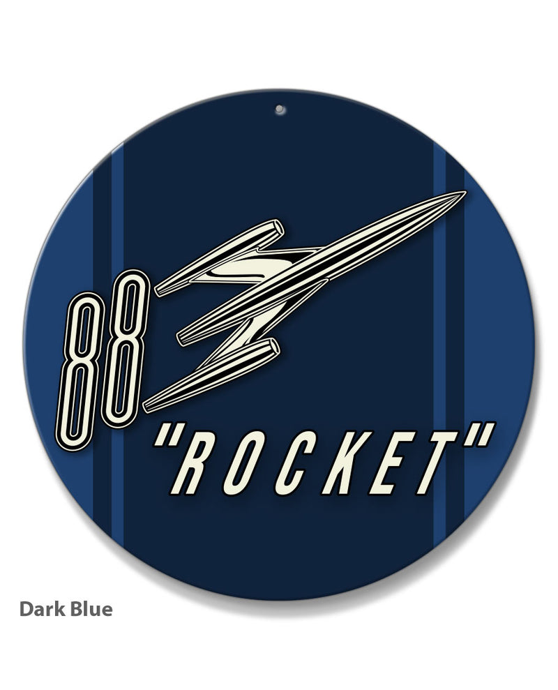 Oldsmobile Super 88 Rocket Emblem 1954 - 1956 - Round Aluminum Sign - Vintage Emblem