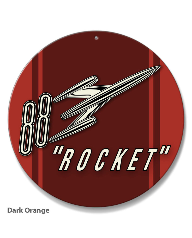 Oldsmobile Super 88 Rocket Emblem 1954 - 1956 - Round Aluminum Sign - Vintage Emblem