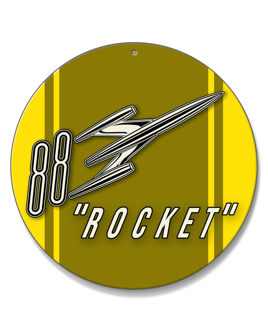 Oldsmobile Super 88 Rocket Emblem 1954 - 1956 - Round Aluminum Sign - Vintage Emblem