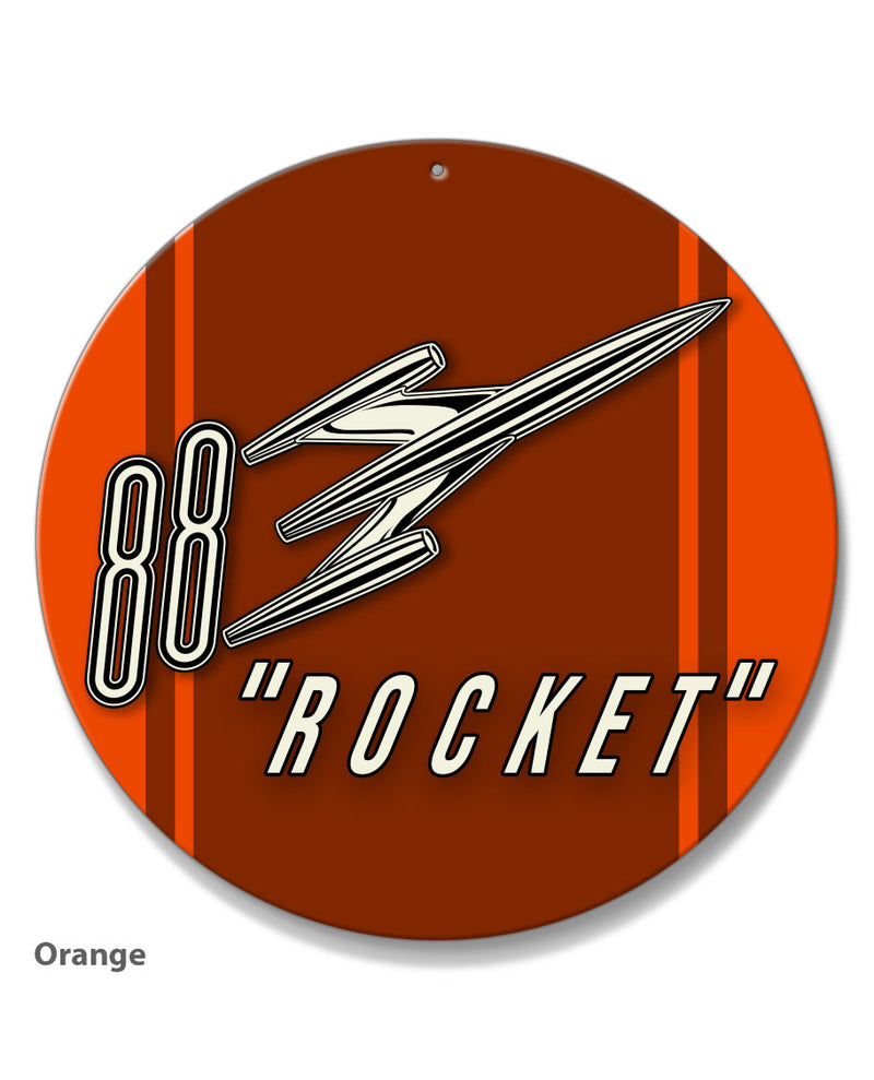 Oldsmobile Super 88 Rocket Emblem 1954 - 1956 - Round Aluminum Sign - Vintage Emblem