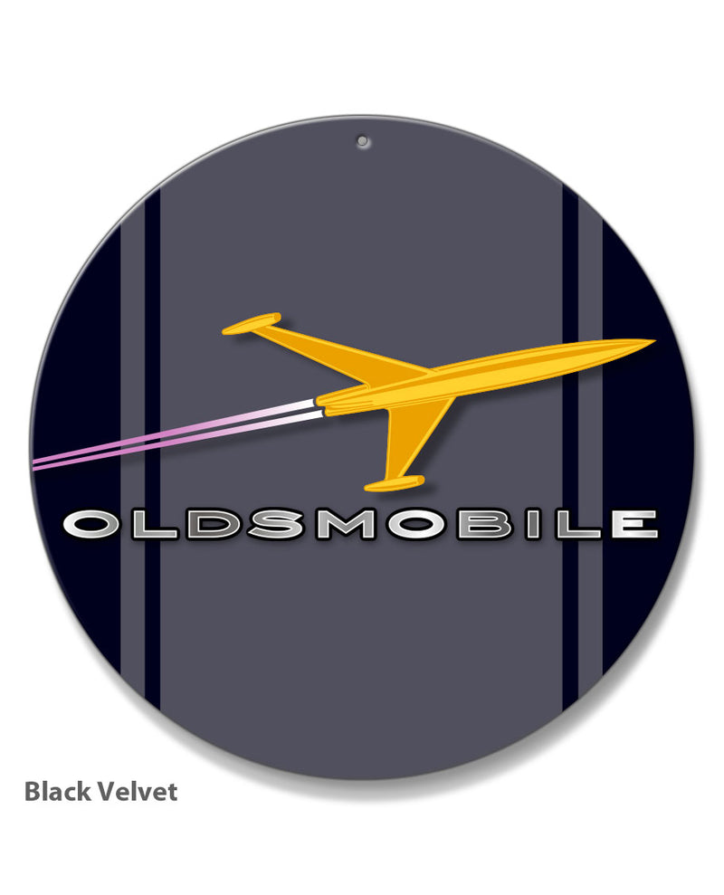 Oldsmobile Rocket Emblem 1956 - Round Aluminum Sign - Vintage Emblem