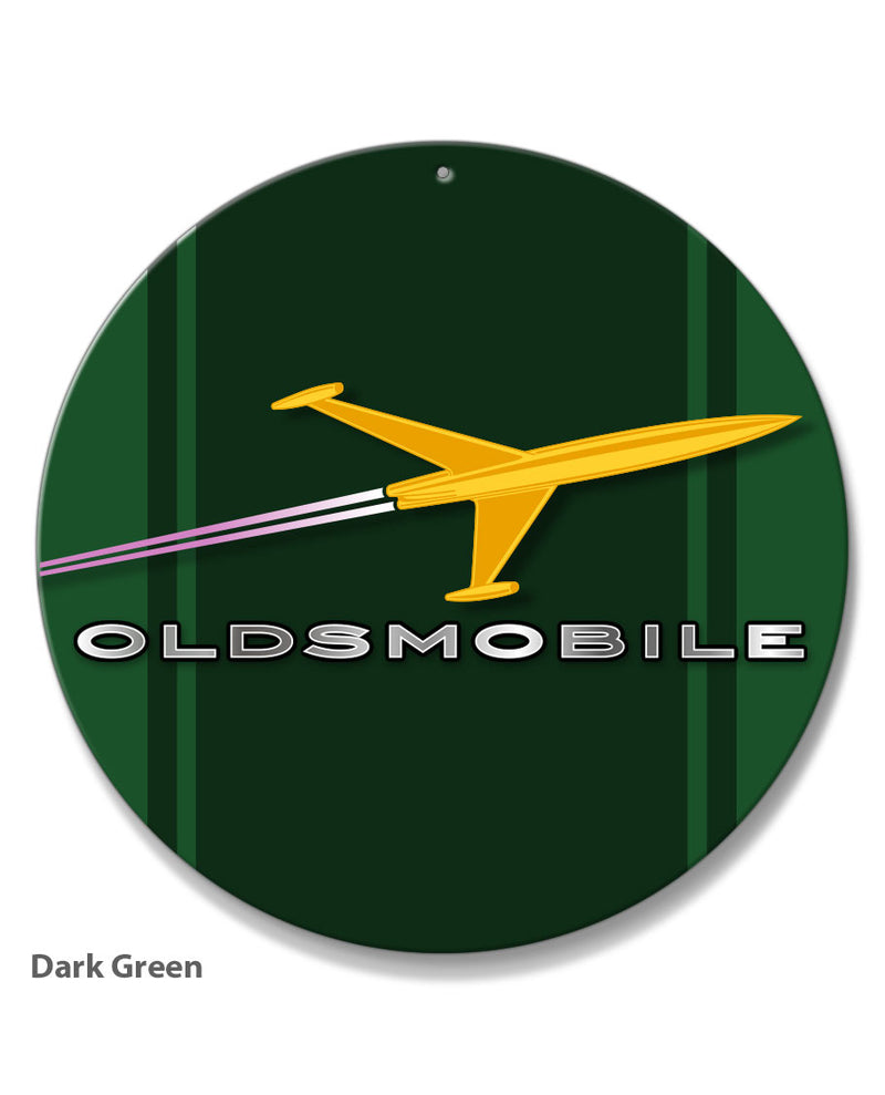 Oldsmobile Rocket Emblem 1956 - Round Aluminum Sign - Vintage Emblem