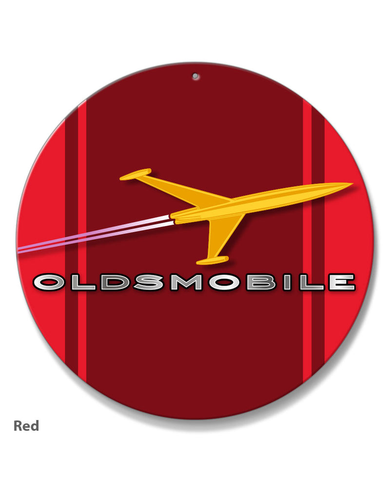 Oldsmobile Rocket Emblem 1956 - Round Aluminum Sign - Vintage Emblem