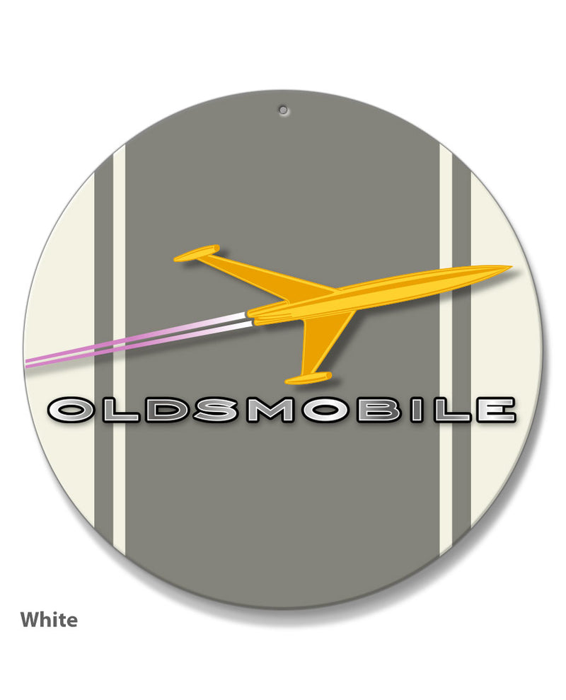 Oldsmobile Rocket Emblem 1956 - Round Aluminum Sign - Vintage Emblem