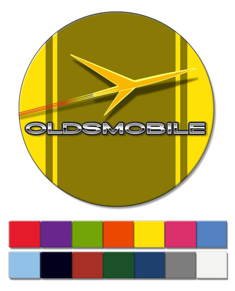 Oldsmobile Rocket Emblem 1957 - 1960 - Round Fridge Magnet - Vintage Emblem