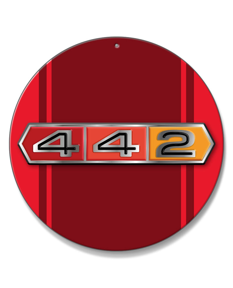 Oldsmobile 4-4-2 Emblem 1964 - 1967 - Round Aluminum Sign - Vintage Emblem