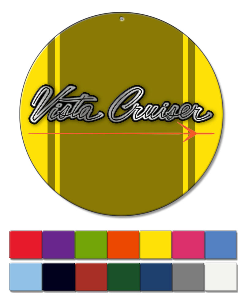 Oldsmobile Vista Cruiser Emblem 1964 - 1969 - Round Aluminum Sign - Vintage Emblem
