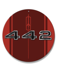 Oldsmobile 4-4-2 Emblem 1968 Round Aluminum Sign