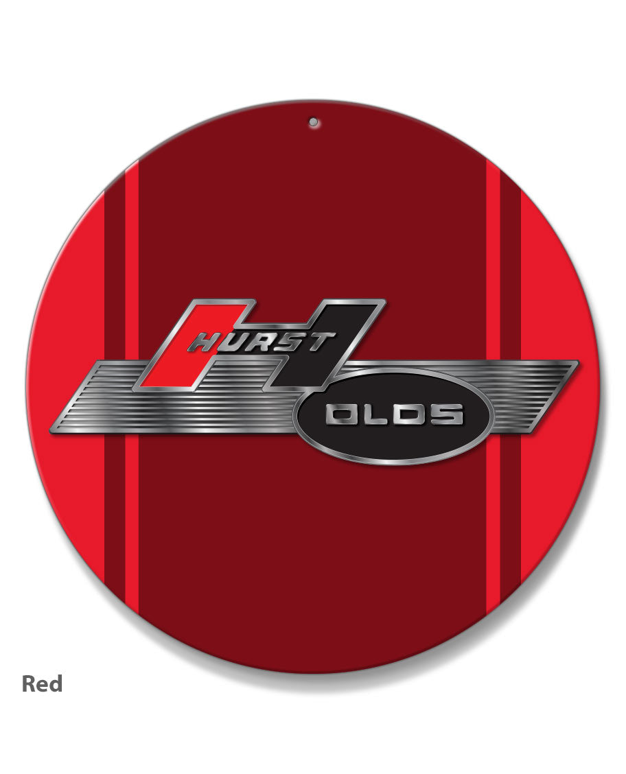 Oldsmobile HURST/OLDS Emblem 1968 Round Aluminum Sign – Legend Lines