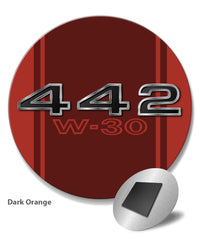 Oldsmobile 4-4-2 W-30 Emblem 1966 - 1972 Round Fridge Magnet