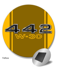 Oldsmobile 4-4-2 W-30 Emblem 1966 - 1972 Round Fridge Magnet