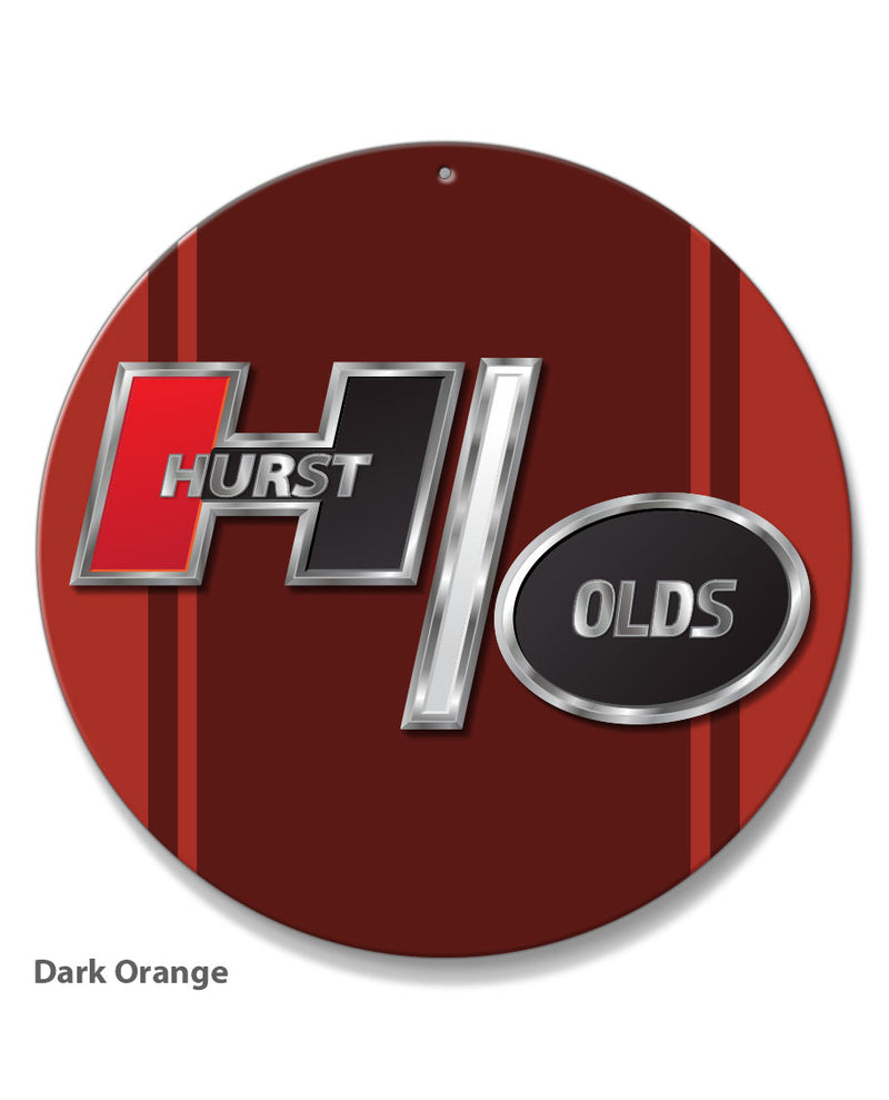 Oldsmobile HURST/OLDS Emblem 1969 - 1979 Round Aluminum Sign