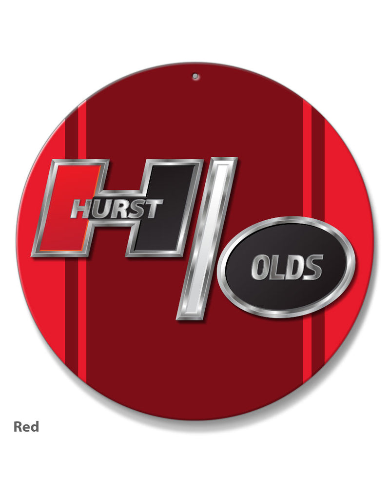 Oldsmobile HURST/OLDS Emblem 1969 - 1979 Round Aluminum Sign