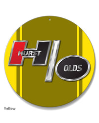 Oldsmobile HURST/OLDS Emblem 1969 - 1979 Round Aluminum Sign