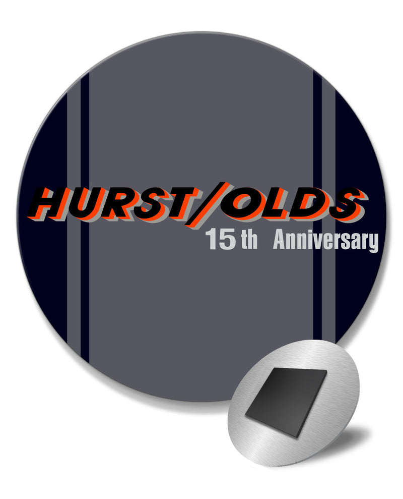 Oldsmobile HURST/OLDS 15th Anniversary Emblem 1983 Round Fridge Magnet