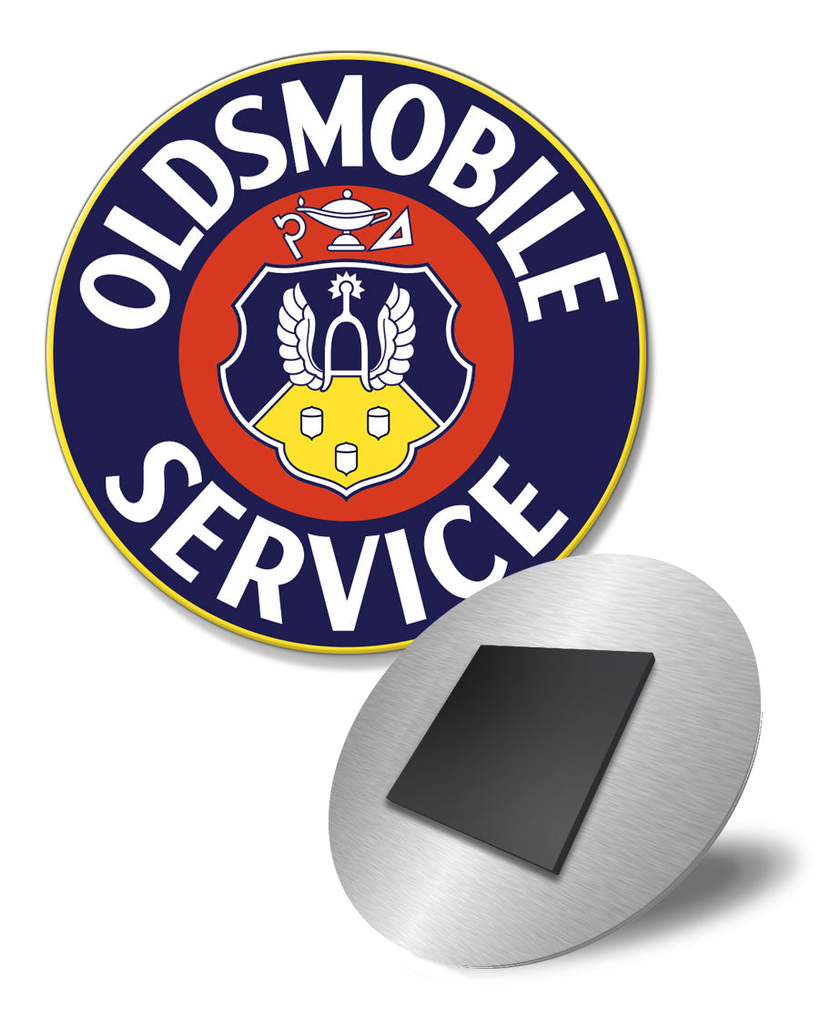 Oldsmobile Crest Service Rocket Round Emblem Fridge Magnet - Vintage Emblem