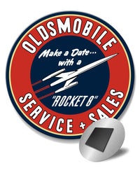Oldsmobile Rocket Service & Sales Emblem Round Fridge Magnet - Vintage Emblem