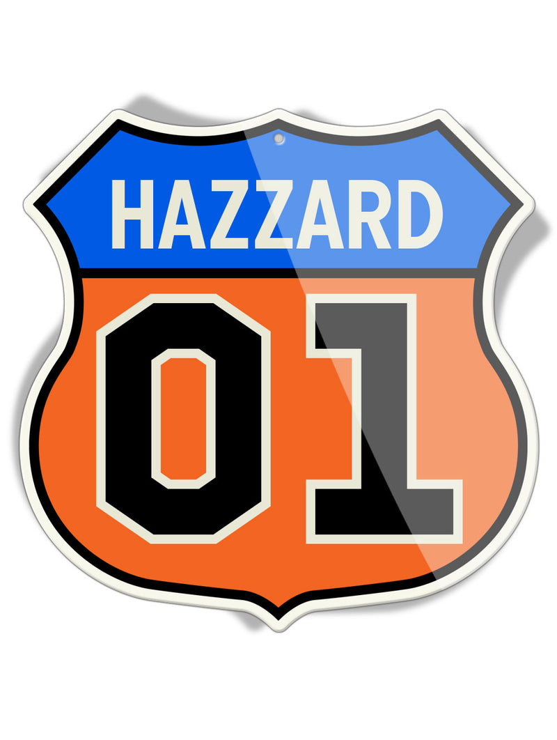 Dukes of Hazzard - 01 Hazzard Shield Shape - Aluminum Sign