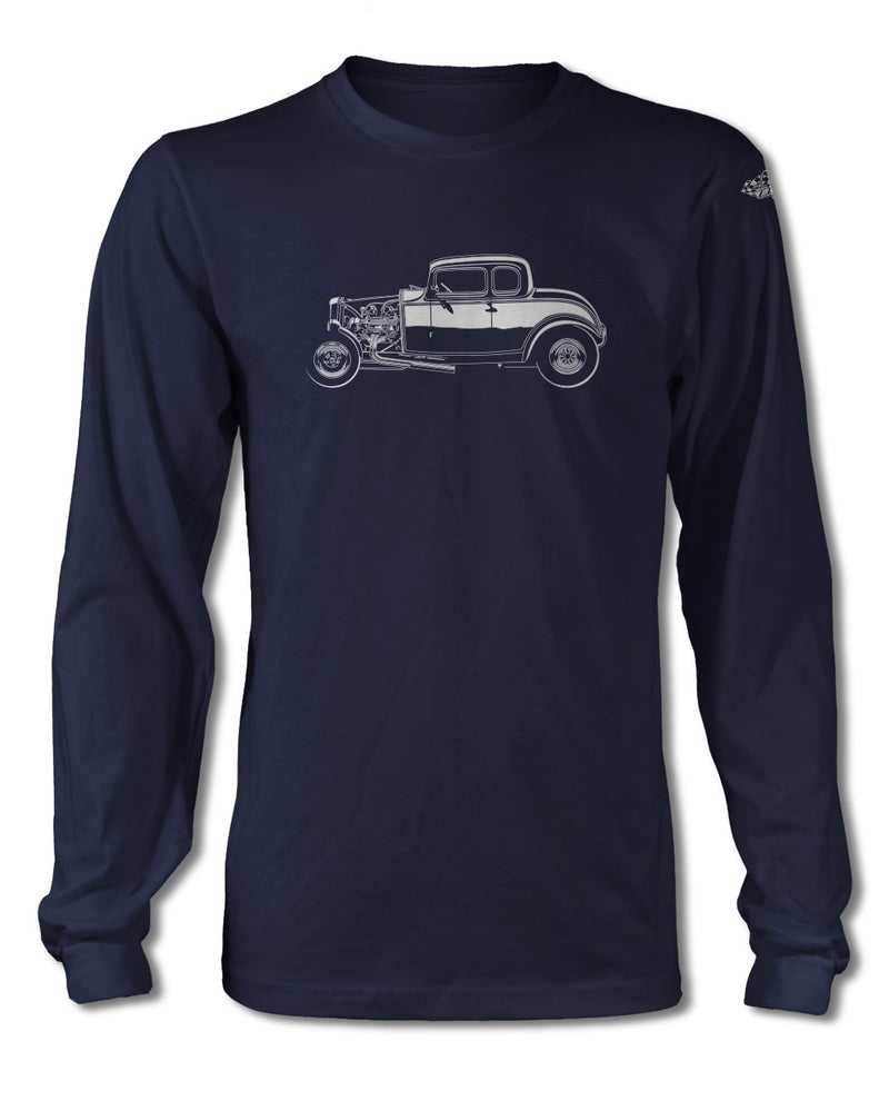 1932 Ford Coupe Milner’s Deuce American Graffiti T-Shirt - Long Sleeves - Side View