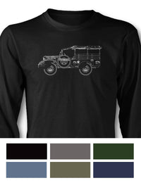 1944 Dodge WC-51 Weapons Carrier WWII T-Shirt - Long Sleeves - Side View