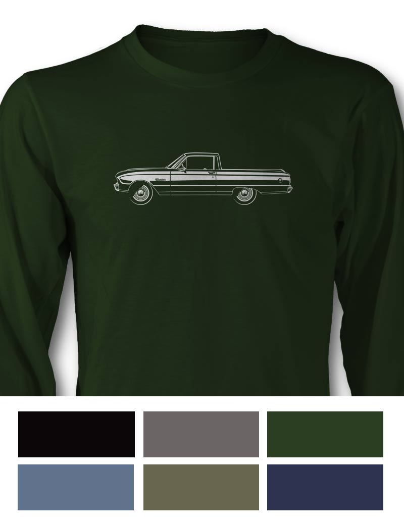 1961 Ford Ranchero T-Shirt - Long Sleeves - Side View