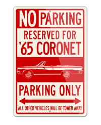 1965 Dodge Coronet 500 Convertible Parking Only Sign