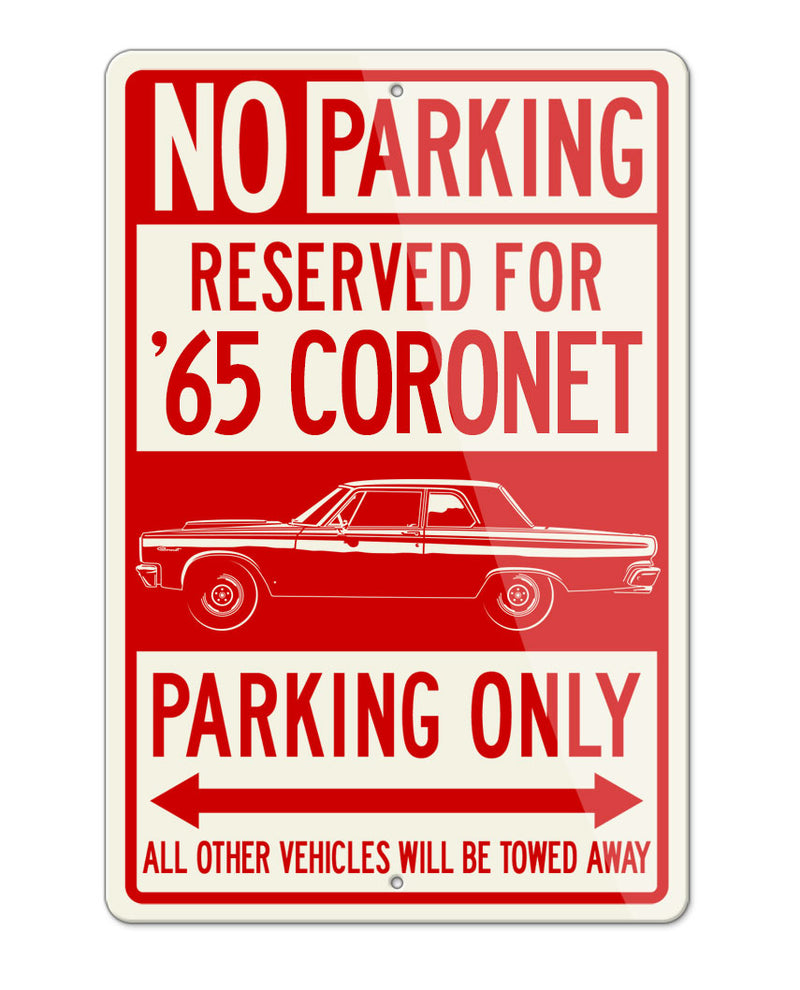 1965 Dodge Coronet Code A990 Parking Only Sign