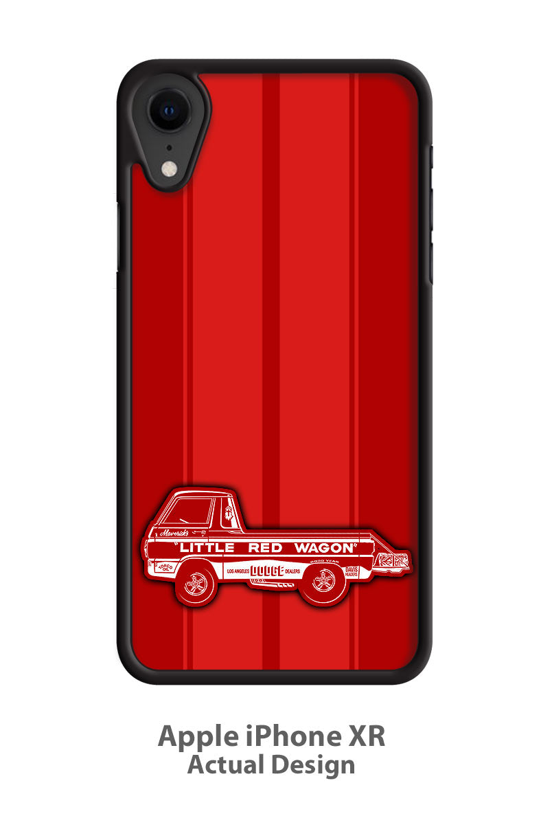 1965 Dodge A100 Pickup "Little Red Wagon" Dragster Smartphone Case - Racing Stripes