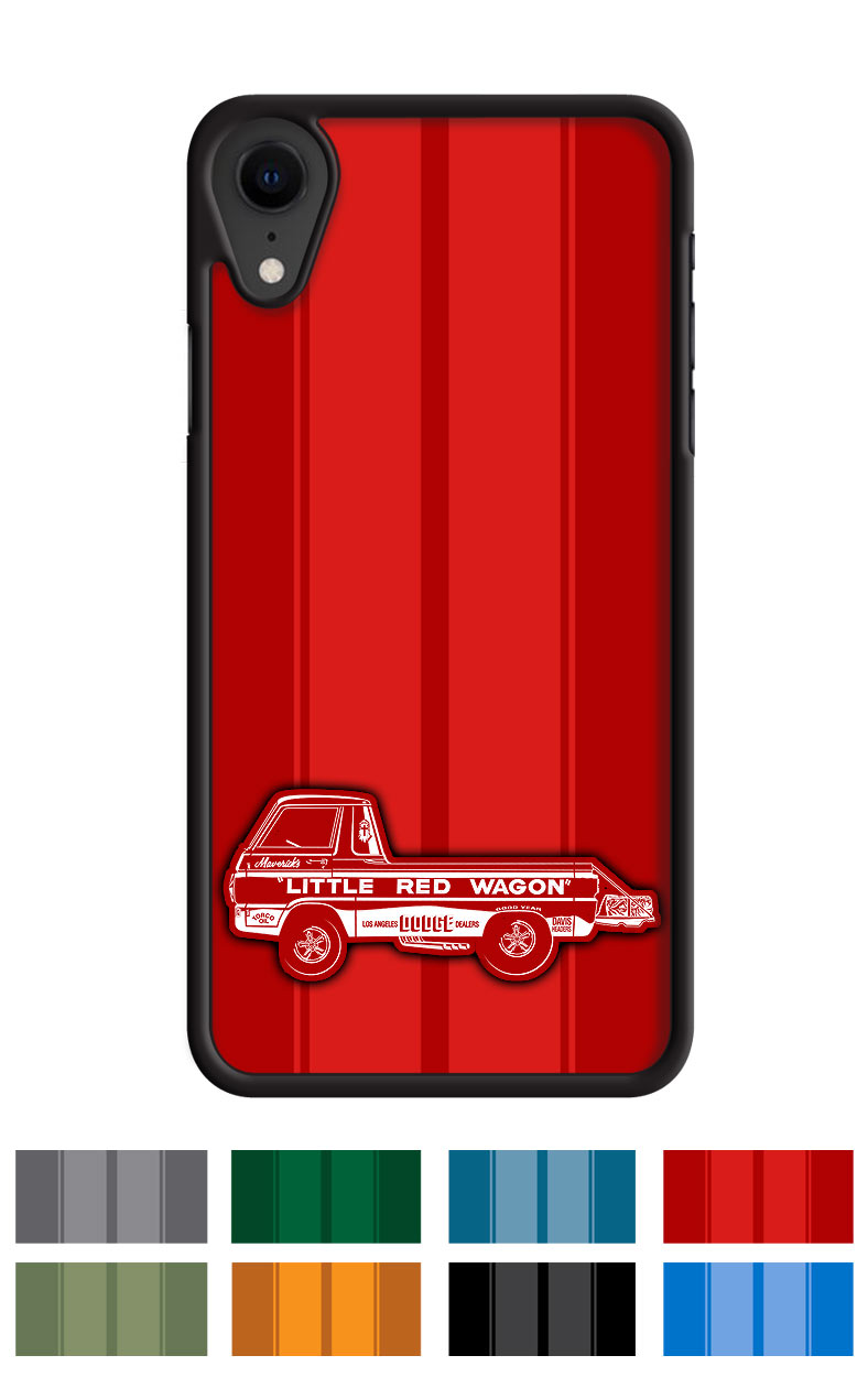 1965 Dodge A100 Pickup "Little Red Wagon" Dragster Smartphone Case - Racing Stripes