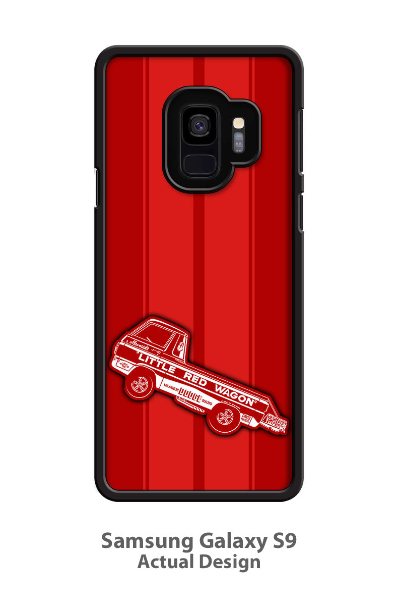 1965 Dodge A100 Pickup "Little Red Wagon" Wheelstand Smartphone Case - Racing Stripes