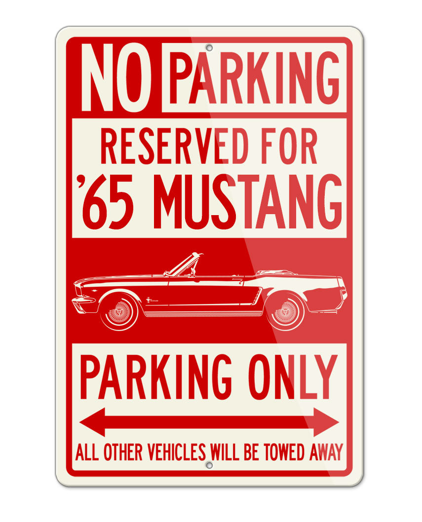 1965 Ford Mustang Base Convertible Reserved Parking Only Sign