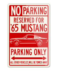 1965 Ford Mustang Base Fastback Reserved Parking Only Sign