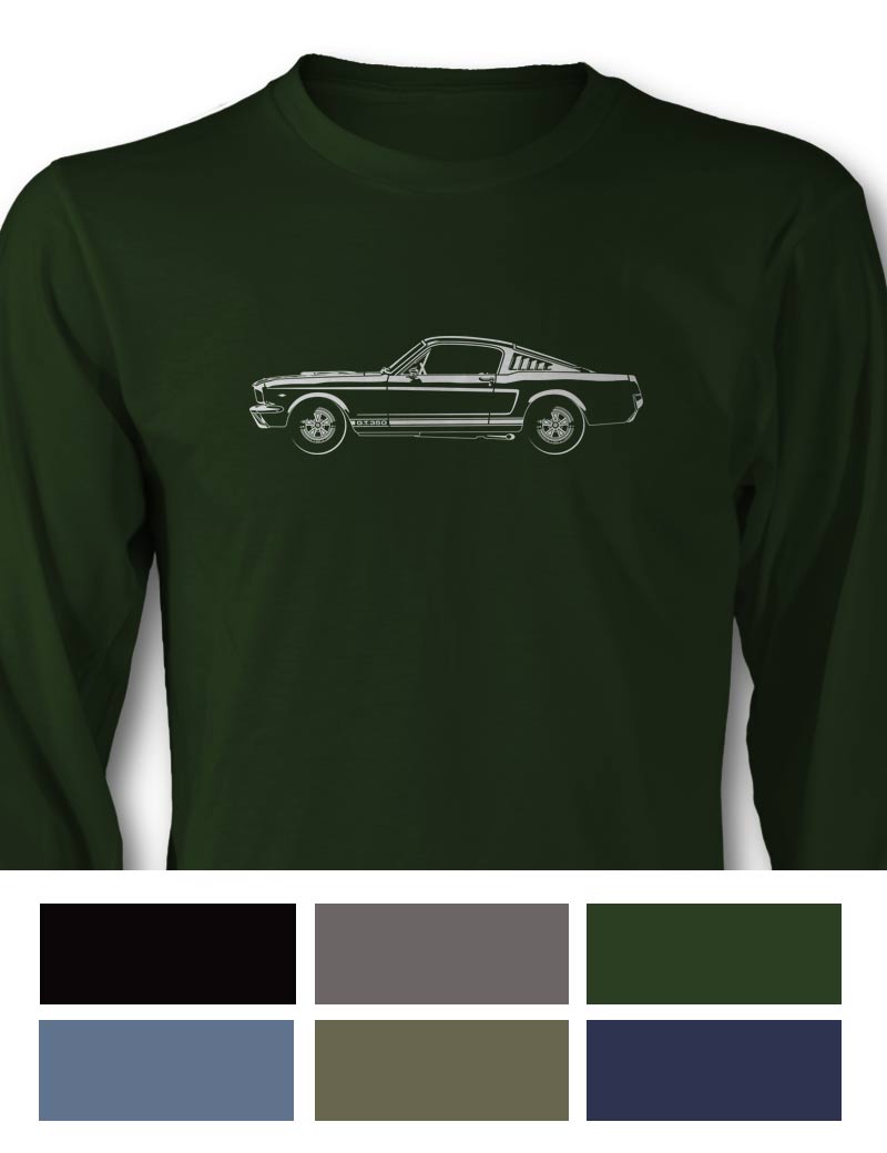 1965 Ford Mustang Shelby GT350 Fastback T-Shirt - Long Sleeves - Side View