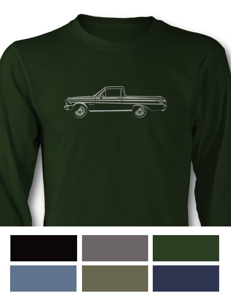 1965 Ford Ranchero Custom T-Shirt - Long Sleeves - Side View