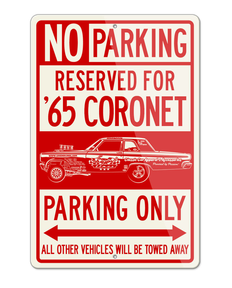 1965 Dodge Coronet Funny Car Parking Only Sign