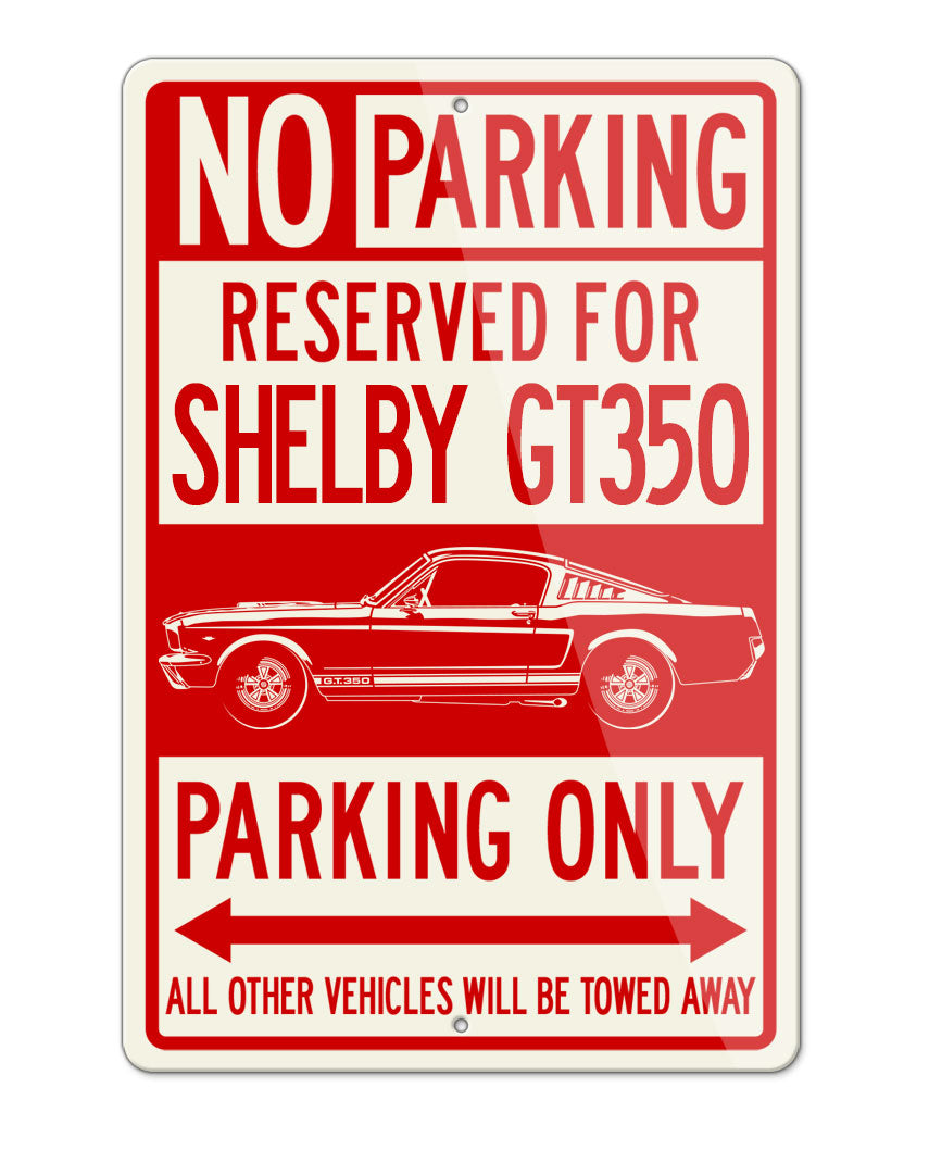 1965 Ford Mustang Shelby GT350 Fastback Reserved Parking Only Sign