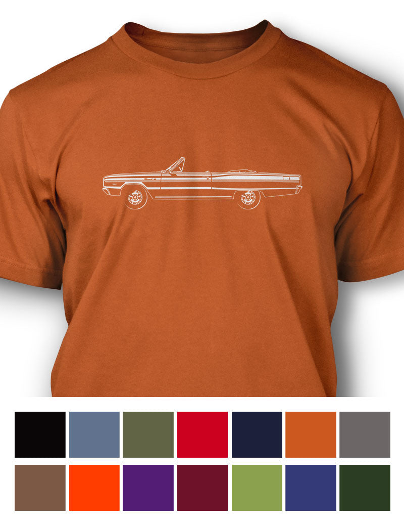 1966 Dodge Coronet 440 383 ci Convertible T-Shirt - Men - Side View
