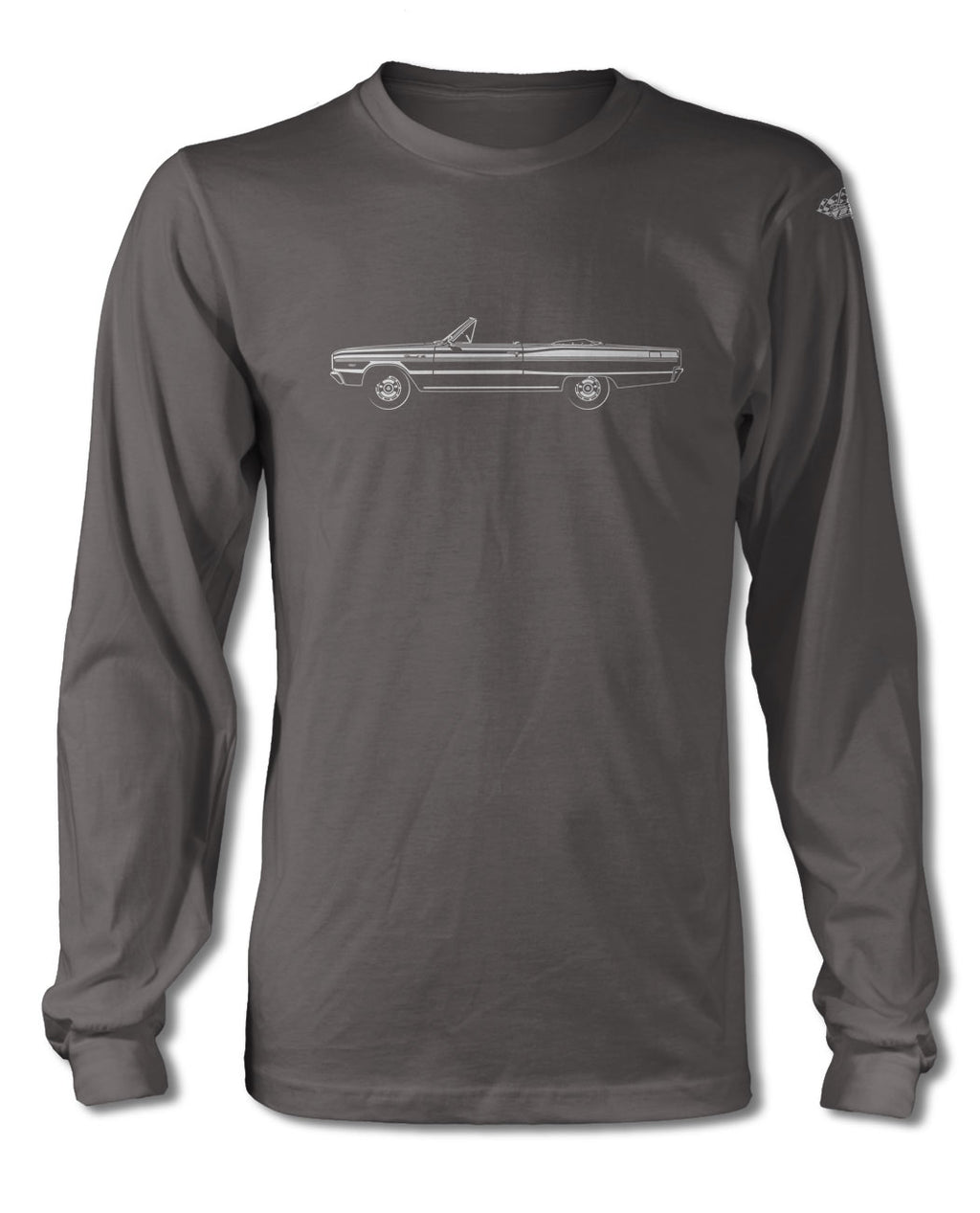 1966 Dodge Coronet 440 383 ci Convertible T-Shirt - Long Sleeves - Side View