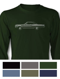 1966 Dodge Coronet 440 383 ci Hardtop T-Shirt - Long Sleeves - Side View