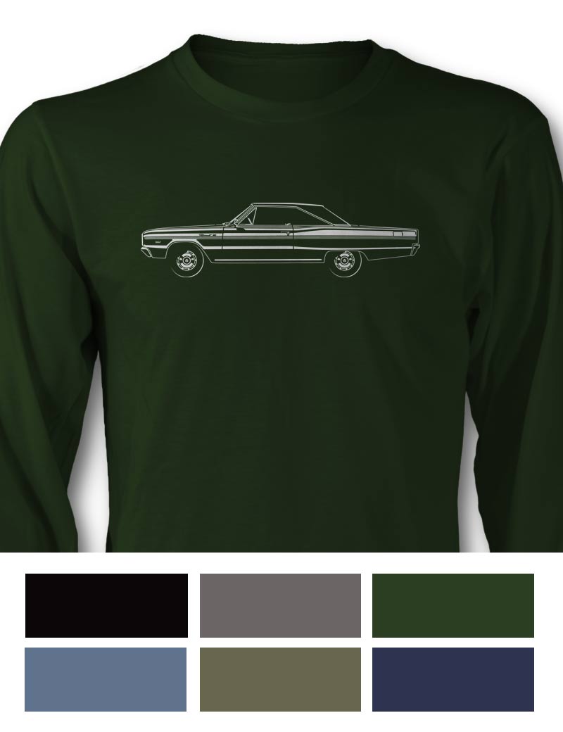 1966 Dodge Coronet 440 383 ci Hardtop T-Shirt - Long Sleeves - Side View