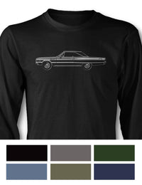1966 Dodge Coronet 440 426 Hemi Hardtop T-Shirt - Long Sleeves - Side View