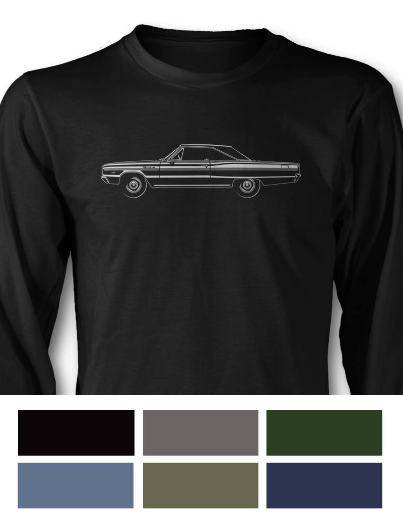 1966 Dodge Coronet 440 426 Hemi Hardtop T-Shirt - Long Sleeves - Side View