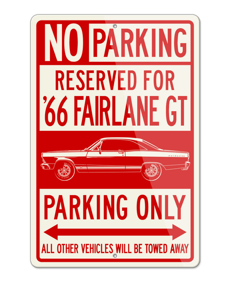 1966 Ford Fairlane GTA Hardtop Reserved Parking Only Sign