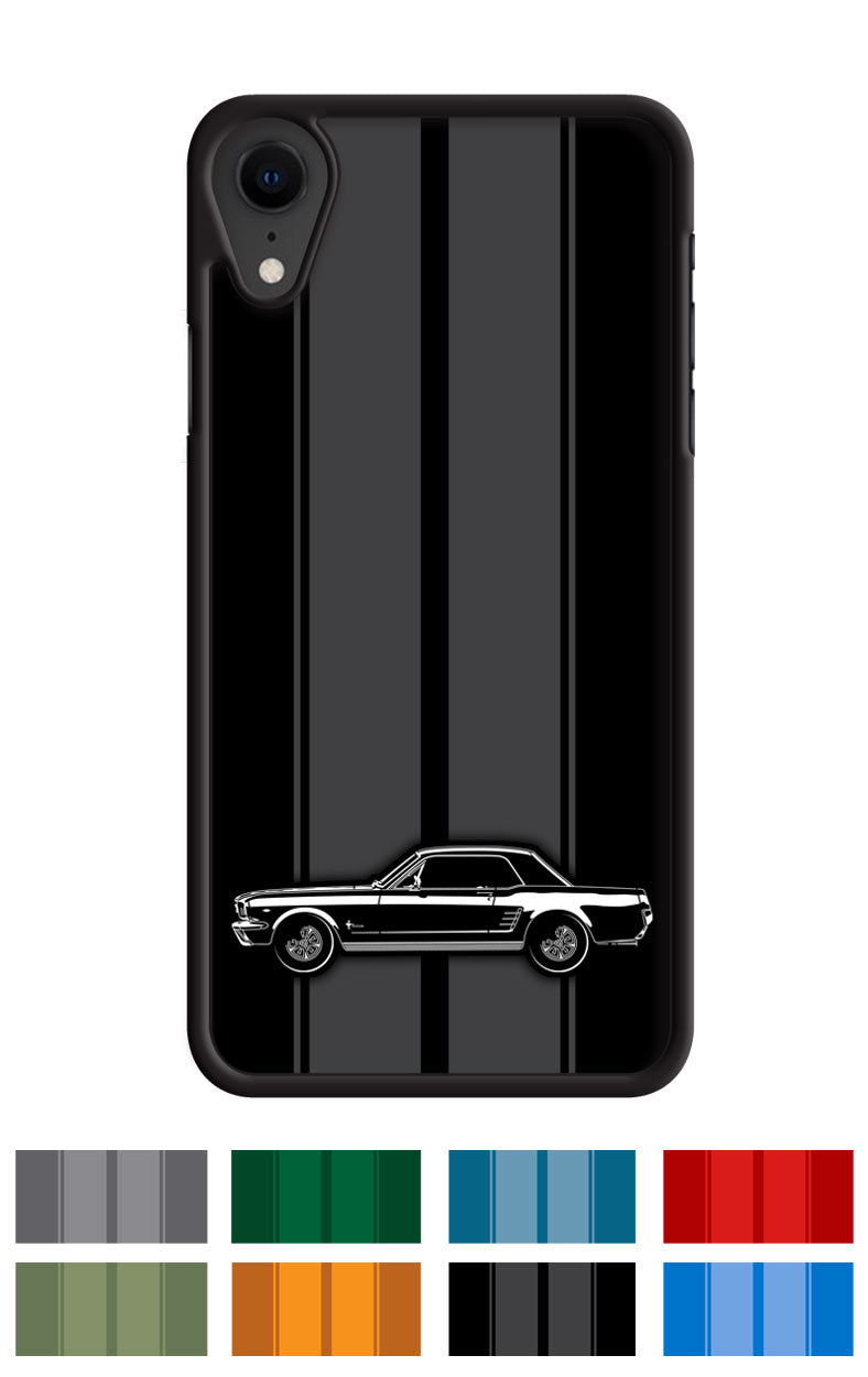 1966 Ford Mustang Base Coupe Smartphone Case - Racing Stripes