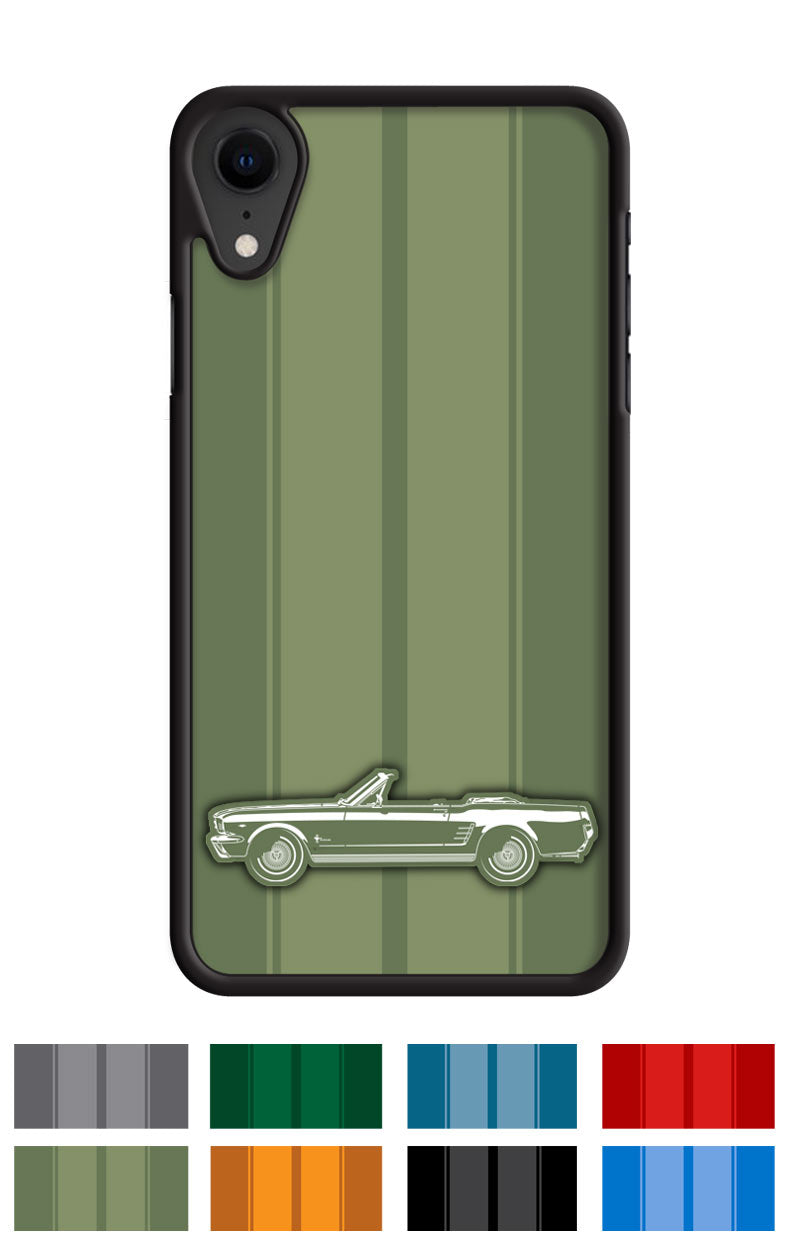 1966 Ford Mustang Base Convertible Smartphone Case - Racing Stripes