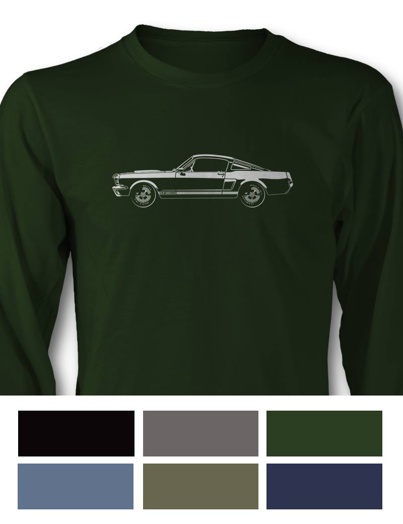 1966 Ford Mustang Shelby GT350 Hertz Fastback T-Shirt - Long Sleeves - Side View